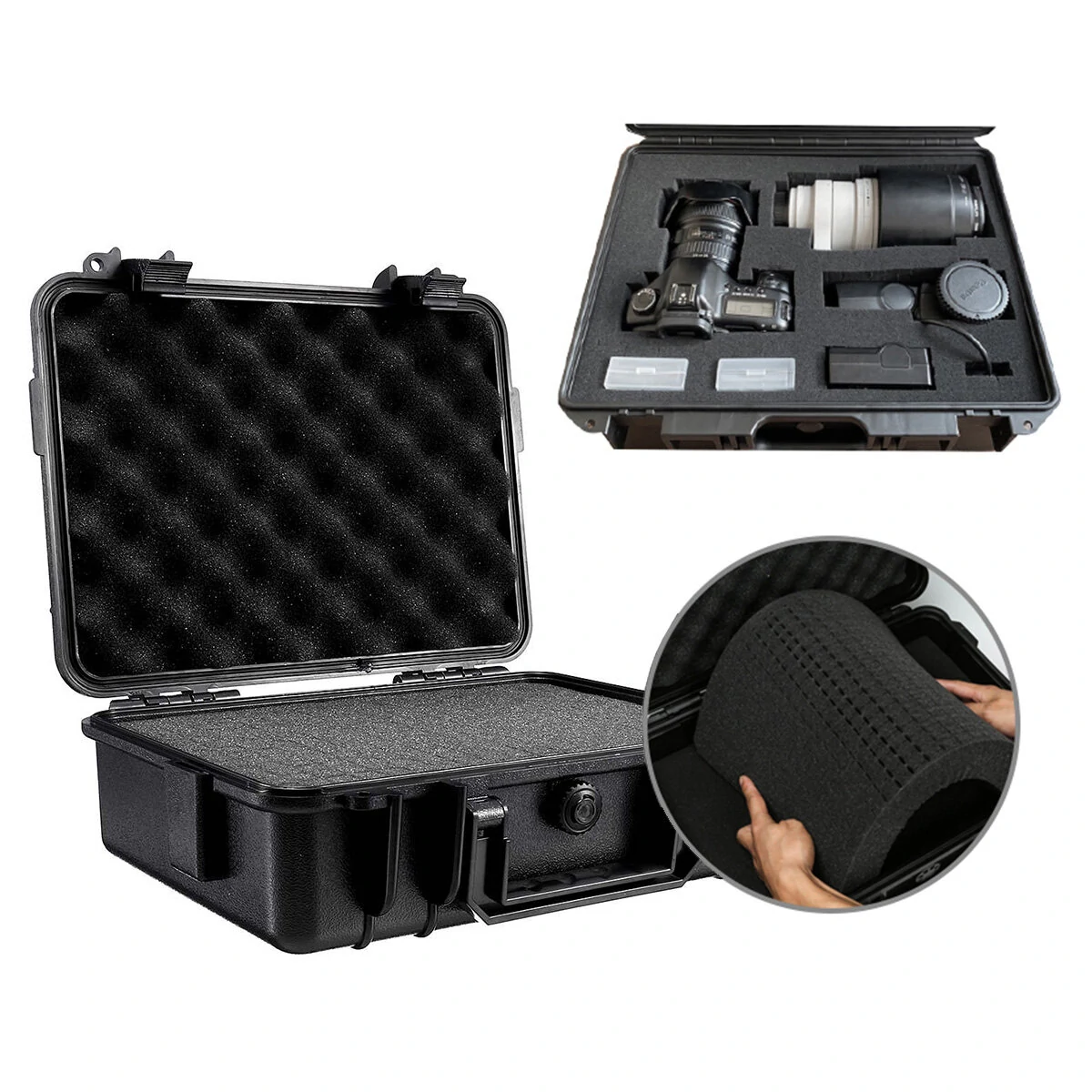 Waterproof Hard Carry Tool Case Bag Storage Box Camera Photography with Sponge — view 7
