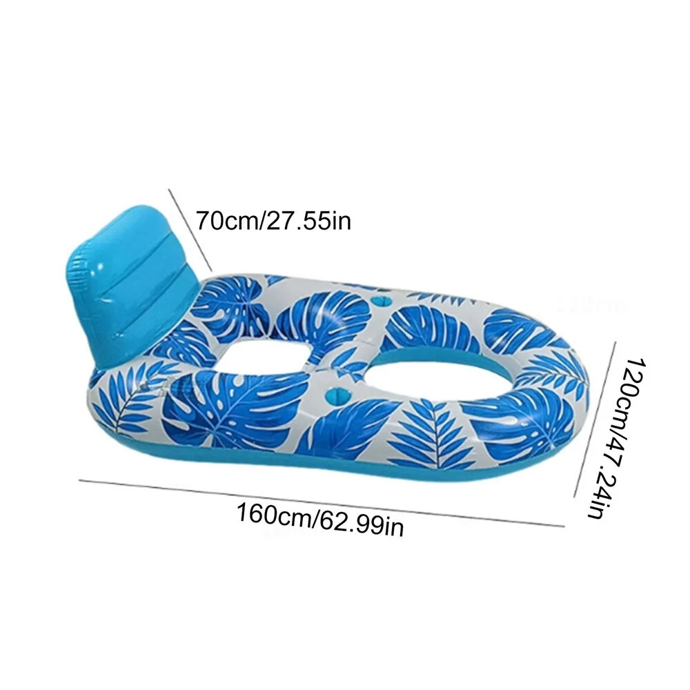 WaveRite 1pc Inflatable Floating Pool Lounge Chair Water Floaties for Swimming Pool Lake Lounge Float Swimming Beach Lounger Floating Seat With Backrest — view 8