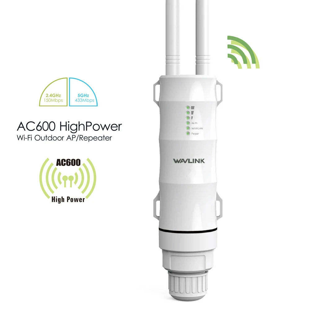 Wavlink AC600 Wireless Waterproof 3-1 Repeater High Power Outdoor WIFI Router/Access Point/CPE/WISP Wireless wifi Repeater Dual Band 2.4/5Ghz 12dBi Antenna POE — view 3