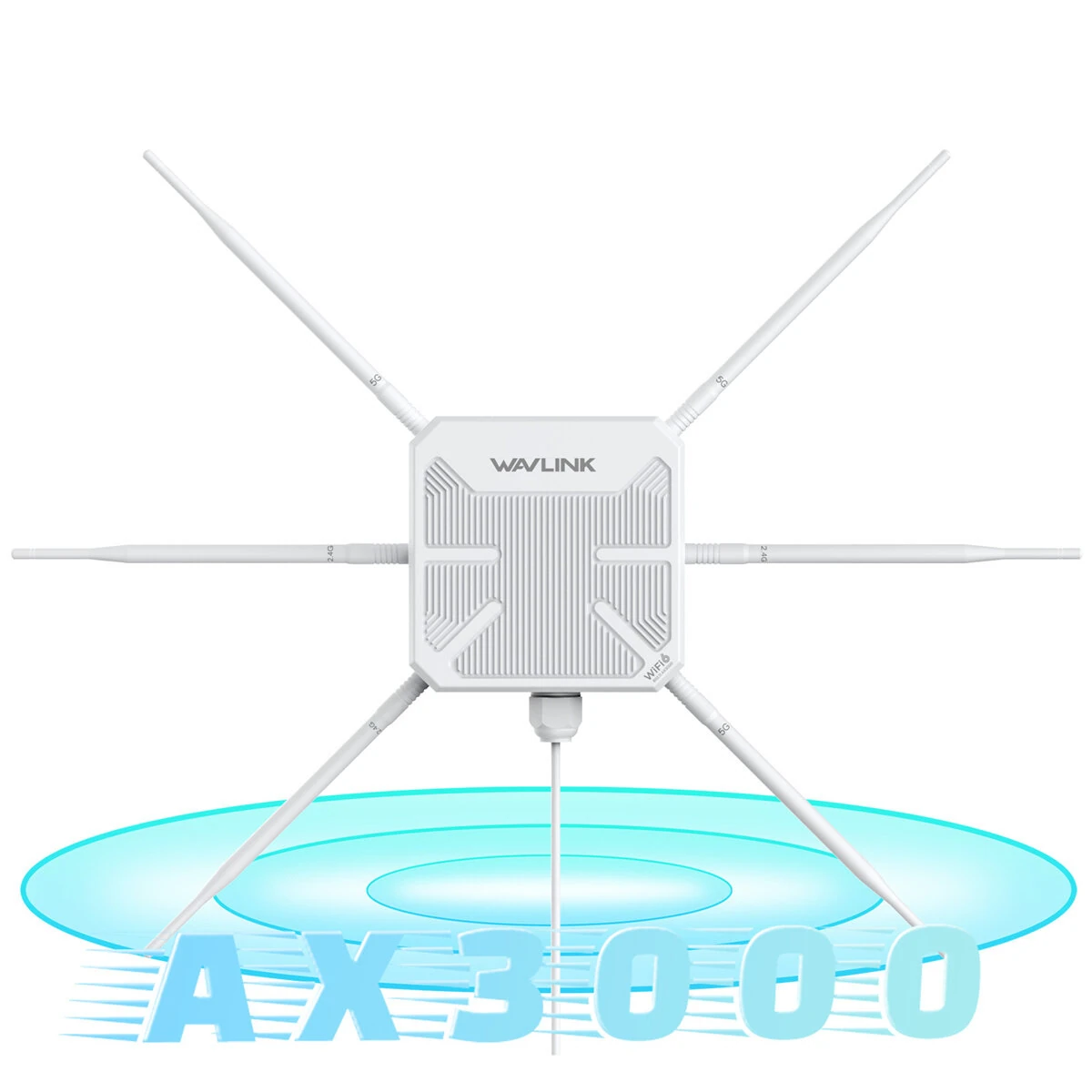 WAVLINK AX3000 WiFi6 Outdoor Router High Power Long Range Access Point Dual Band 2.4G+5G WiFi Mesh Extender Booster with PoE IP67 Weatherproof Wi-Fi Repeater with 6 Antennas — view 3