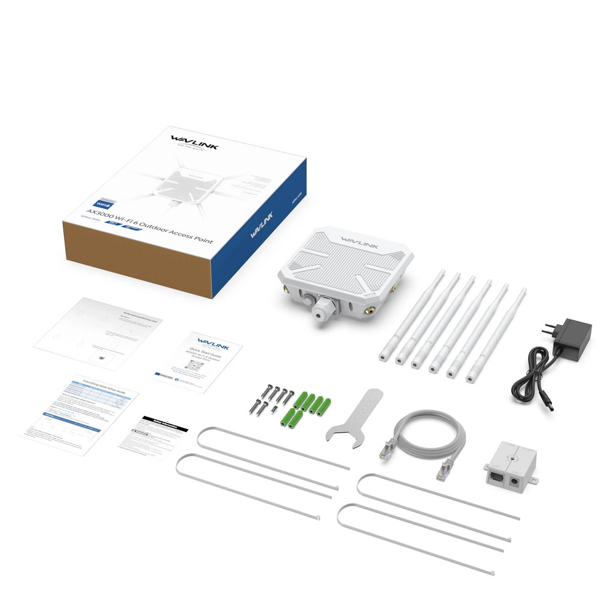 WAVLINK AX3000 WiFi6 Outdoor Router High Power Long Range Access Point Dual Band 2.4G+5G WiFi Mesh Extender Booster with PoE IP67 Weatherproof Wi-Fi Repeater with 6 Antennas — view 7