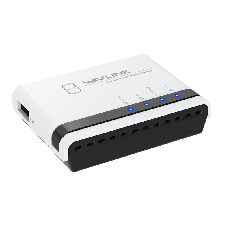 Wavlink USB2.0 Wireless Printer Server with 10/100Mbps LAN/Bridge WiFi Support Wired/Wireless/Standalone Modes for Windows/Mac