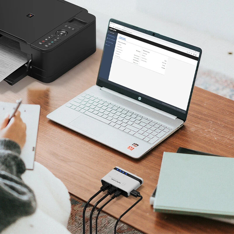 Wavlink USB2.0 Wireless Printer Server with 10/100Mbps LAN/Bridge WiFi Support Wired/Wireless/Standalone Modes for Windows/Mac — view 5