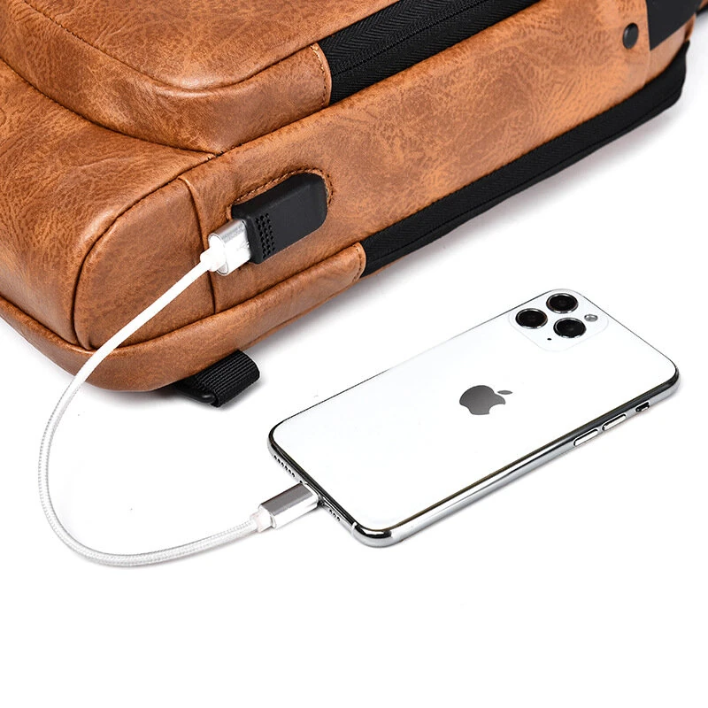 WEIXIER Man Bag Single Shoulder Bag Waterproof Anti-scratching Shoulder Bag Multi-function Sports Slanting Chest Backpack USB Charging Port Anti-theft Chest Bag — view 7