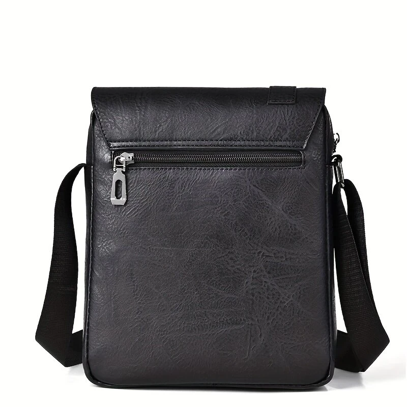 WEIXIER Men's Business Shoulder Bag Large Capacity, Waterproof Messenger Crossbody Bag, Casual Fashion PU Leather Backpacks Bag — view 6