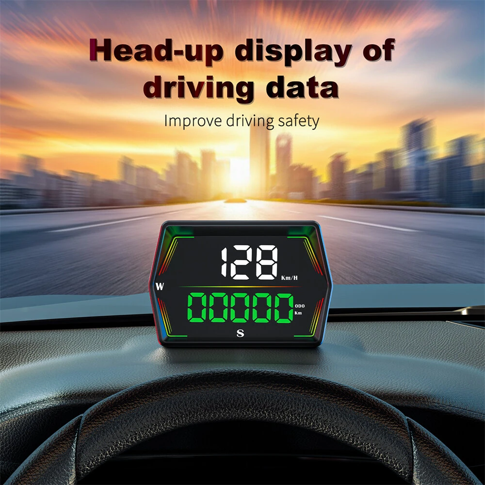 WEIYING G21 Car HUD GPS Head Up Display 360° Rotation Digital Speedometer Large Font Compass Time Overspeed Warning Customized — view 9