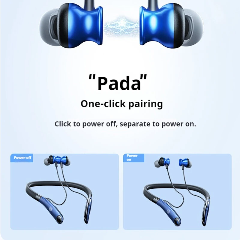 Wekome WG-02 Neckband Headset Wireless bluetooth Earphone 12mm Unit Deep Bass 35H Playback Hall Switch Flexible Silicone Touch Control Ergonomics Sports Headphones — view 4