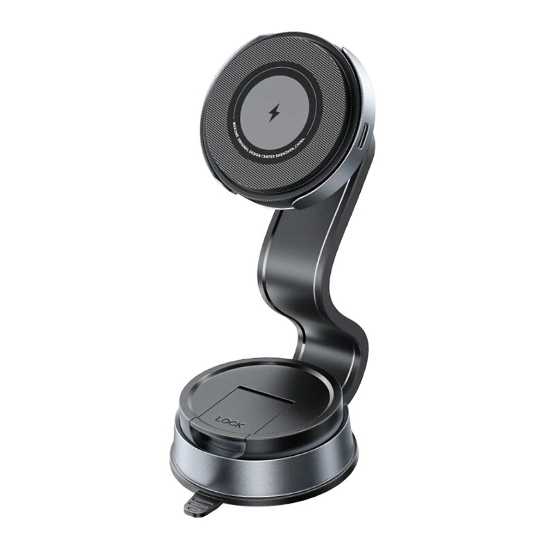 WEKOME WP-U209 Magnetic 15W Wireless Charger Mobile Phone Car Holder Suction Cup Bending Folding Car Navigation Bracket for Smart Phone for iPhone 16 15 Pro 14 13 12 for Xiaomi 15pro for Huawei Mate XT — WEKOME