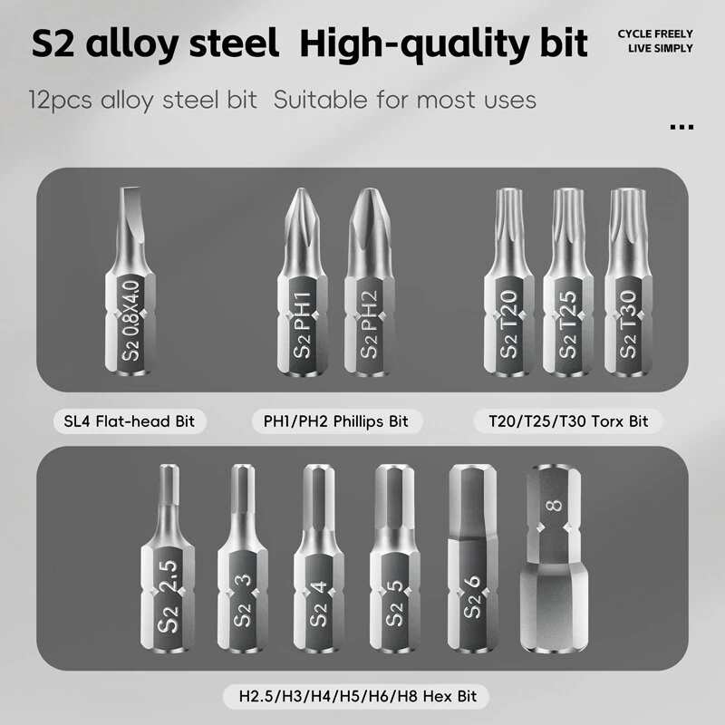 WEST BIKING 12-In-1 Bicycle Repair Tools Kit Portable Multitool Bike Two-Way Ratchet Wrench Magnetic Allen Key Quick Release Set — view 4