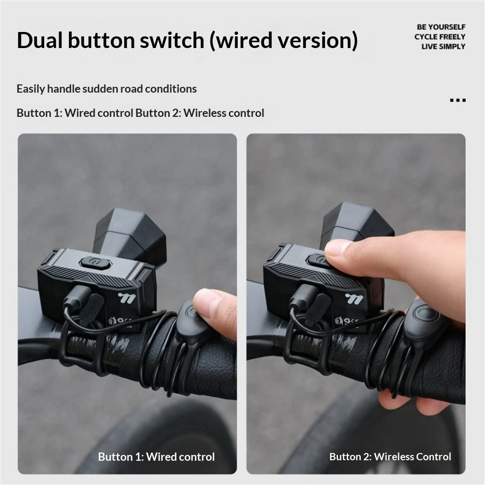 WEST BIKING 120dB Mini Bicycle Horn Type-C Charging 5 Modes Warning Waterproof Electric Bike Bell for MTB Riding Safety — view 6