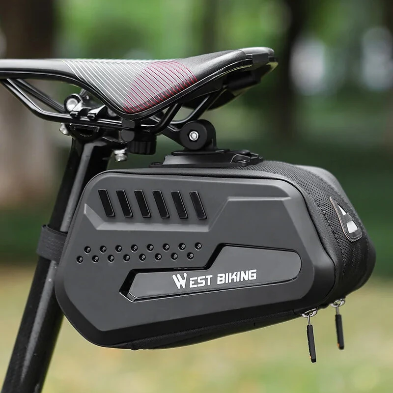 WEST BIKING 2.7L Large Capacity Waterproof Bike Bag Hard Shell MTB Road Bike Under Seat Tool Bag Quick Release Saddlebags Bike Accessories — view 6