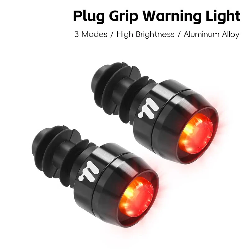 WEST BIKING 2Pcs Bicycle Handlebar Plug Grip Taillight MTB Warning Rear Lights for 22.2mm Bar 3 Modes Bike Light Cycling Safety — view 10