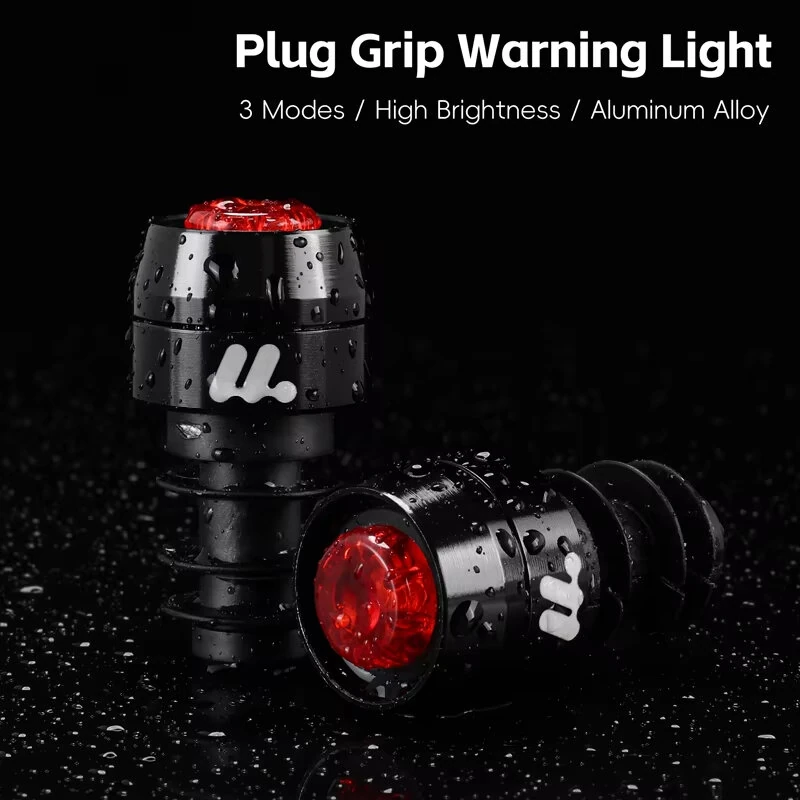 WEST BIKING 2Pcs Bicycle Handlebar Plug Grip Taillight MTB Warning Rear Lights for 22.2mm Bar 3 Modes Bike Light Cycling Safety — view 7