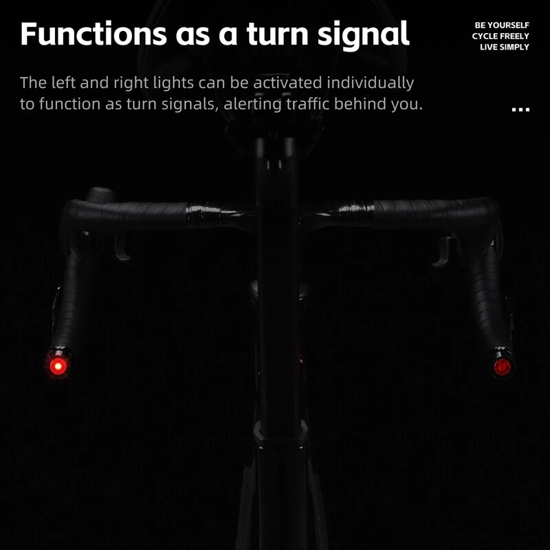 WEST BIKING 2Pcs Bicycle Handlebar Plug Grip Taillight MTB Warning Rear Lights for 22.2mm Bar 3 Modes Bike Light Cycling Safety — view 8