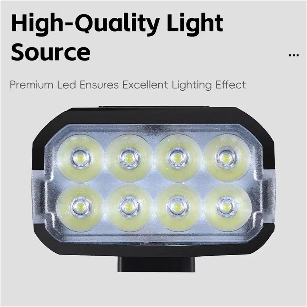 WEST BIKING 400Lm Digital Power Display Bike Headlight Waterproof Type-C Charging Flashlight 8 LED Beads High Brightness Bicycle Front Light for Road Night Riding — view 8