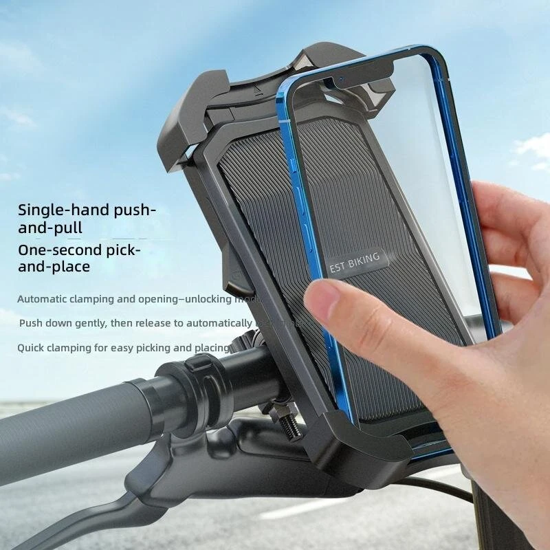 WEST BIKING 5.4-7.5 Inch Bicycle Phone Holder Navigation Shockproof Bike Handlebar Phone Holder for MTB Motorcycles Electric Vehicles — view 2