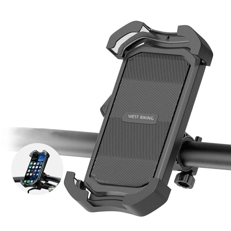 WEST BIKING 5.4-7.5 Inch Bicycle Phone Holder Navigation Shockproof Bike Handlebar Phone Holder for MTB Motorcycles Electric Vehicles — view 8