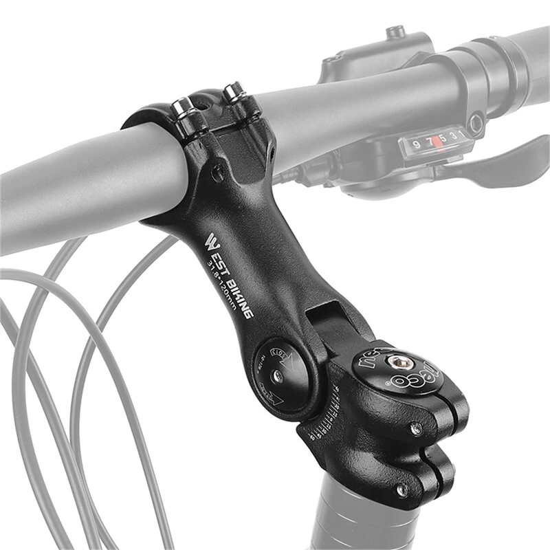 WEST BIKING 60° Adjustable Bicycle Handlebar Booster 25.4/31.8mm Aluminum Alloy Bike Front Fork Stem Adapter — WEST BIKING