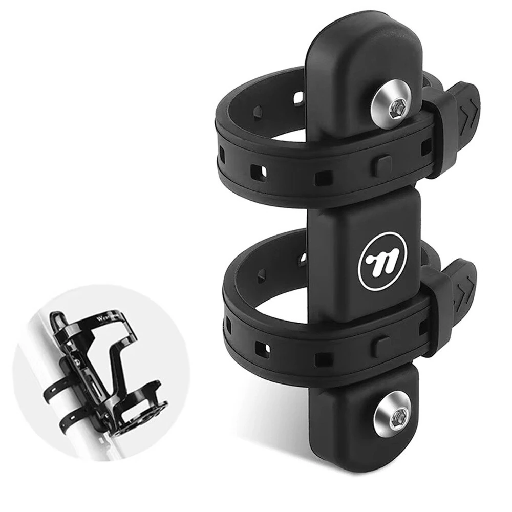 WEST BIKING Bicycle Water Bottle Holder Silicone Non-slip Straps Set MTB Road Bike Bottle Stand with Fixed Clip Accessories — view 2