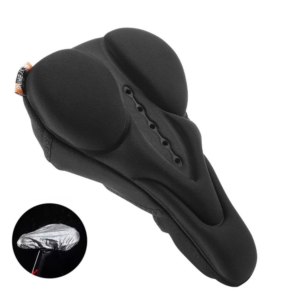 WEST BIKING Comfty High Elastic Silicone Bicycle Saddle Cover Soft Breathable Bike Seat Cushion With Rainproof Cover for Road MTB Outdoor Riding — view 2