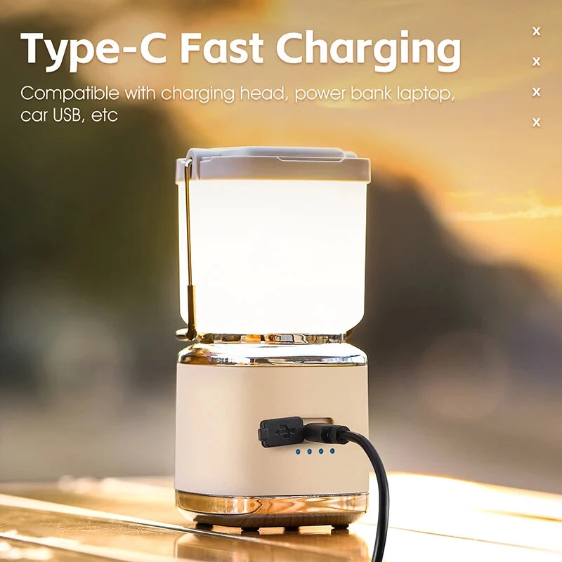 WEST BIKING Mini Portable Camping Light Type-C Rechargeable LED Lantern Waterproof Hanging Tent Mosquito Repellent Camping Lamps — view 6