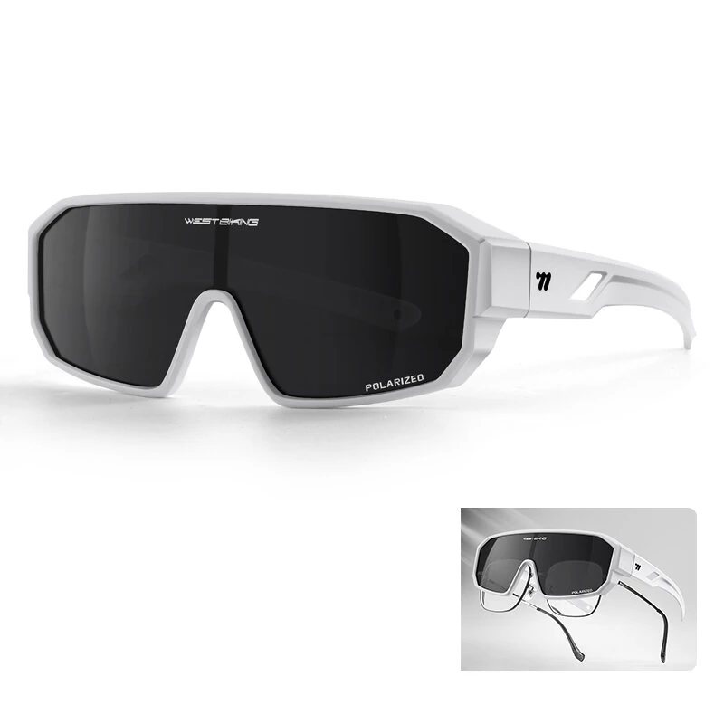 WEST BIKING Myopia-Fit Over Bicycle Sunglasses UV400 Protection HD Polarized Bike Goggles Cycling Driving Fishing Sports Eyeglasses