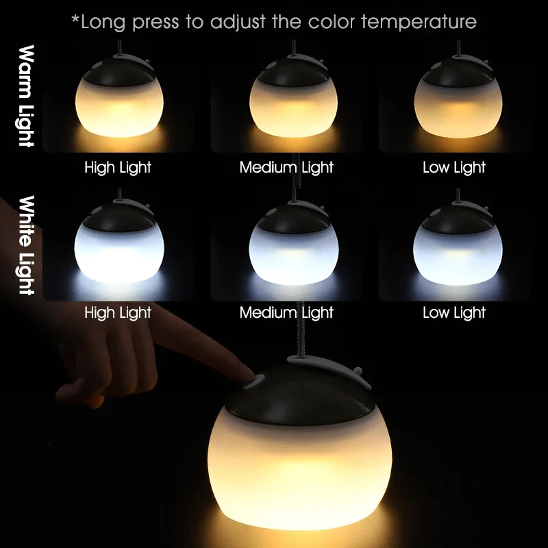 WEST BIKING Portable Camping Light USB Rechargeable Hook Camping Lantern Adjustable Outdoor Waterproof Tent Lights Emergency Table Lamp Power Brank — view 3
