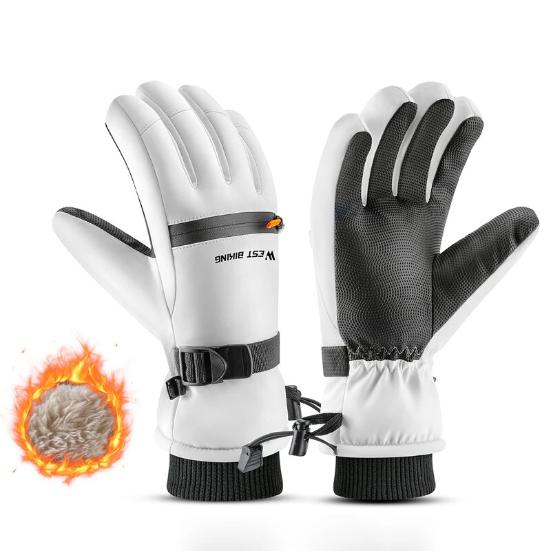 WEST BIKING Winter Warm Cycling Gloves Outdoor Sports Windproof Waterproof Touchscreen Thermal Skiing Gloves — view 2