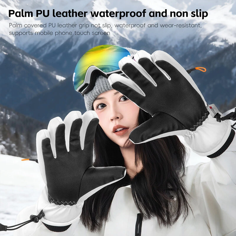 WEST BIKING Winter Warm Cycling Gloves Outdoor Sports Windproof Waterproof Touchscreen Thermal Skiing Gloves — view 6