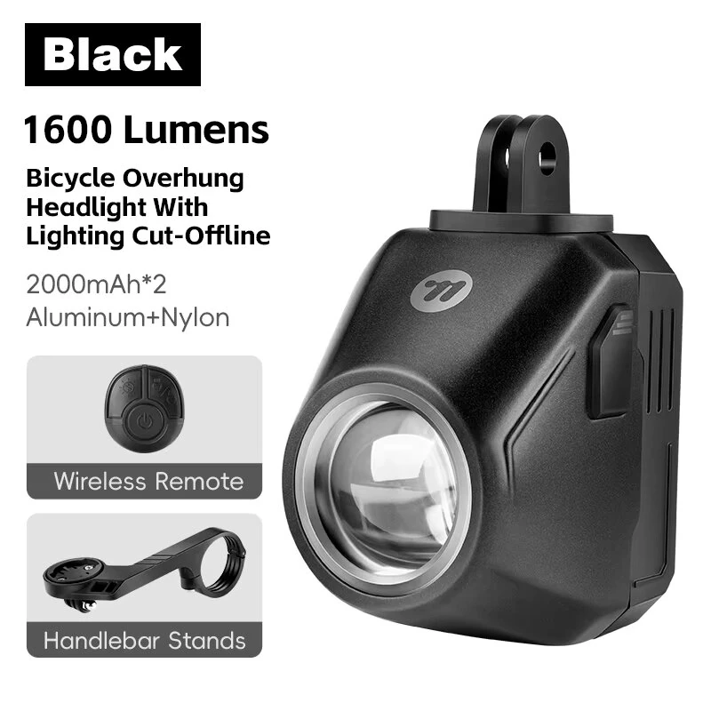 WEST BIKING Wireless Remote Bike Overhang Light 1600 Lumen Super Bright Lighting Cut-Offline Safe Design IP66 Waterproof Type-C Hanging Bicycle Headlight Flashlight — view 10