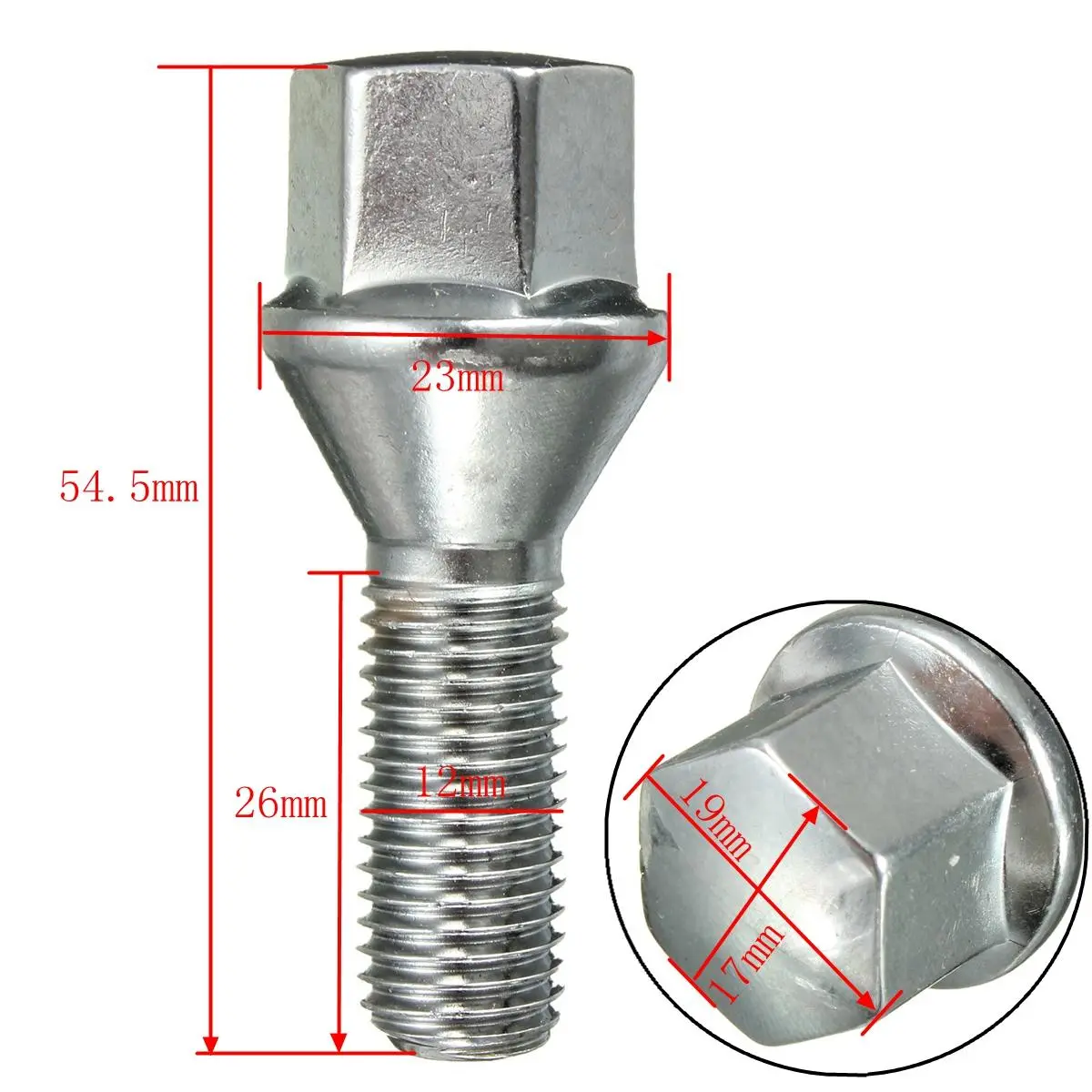 Wheel Nut Bolt Lug Stud Alloy M12x1.5mm 3-series For BMW E21 E30 E36 E46 E90 E92 — view 5