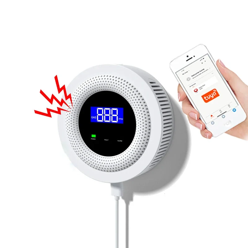 Wifi Natural Gas Leak Detector Alarm Security Protection Smart Home 433MHz Wireless Gas Leakage Sensor Fire Safety Detector Works With Tuya — Wifi