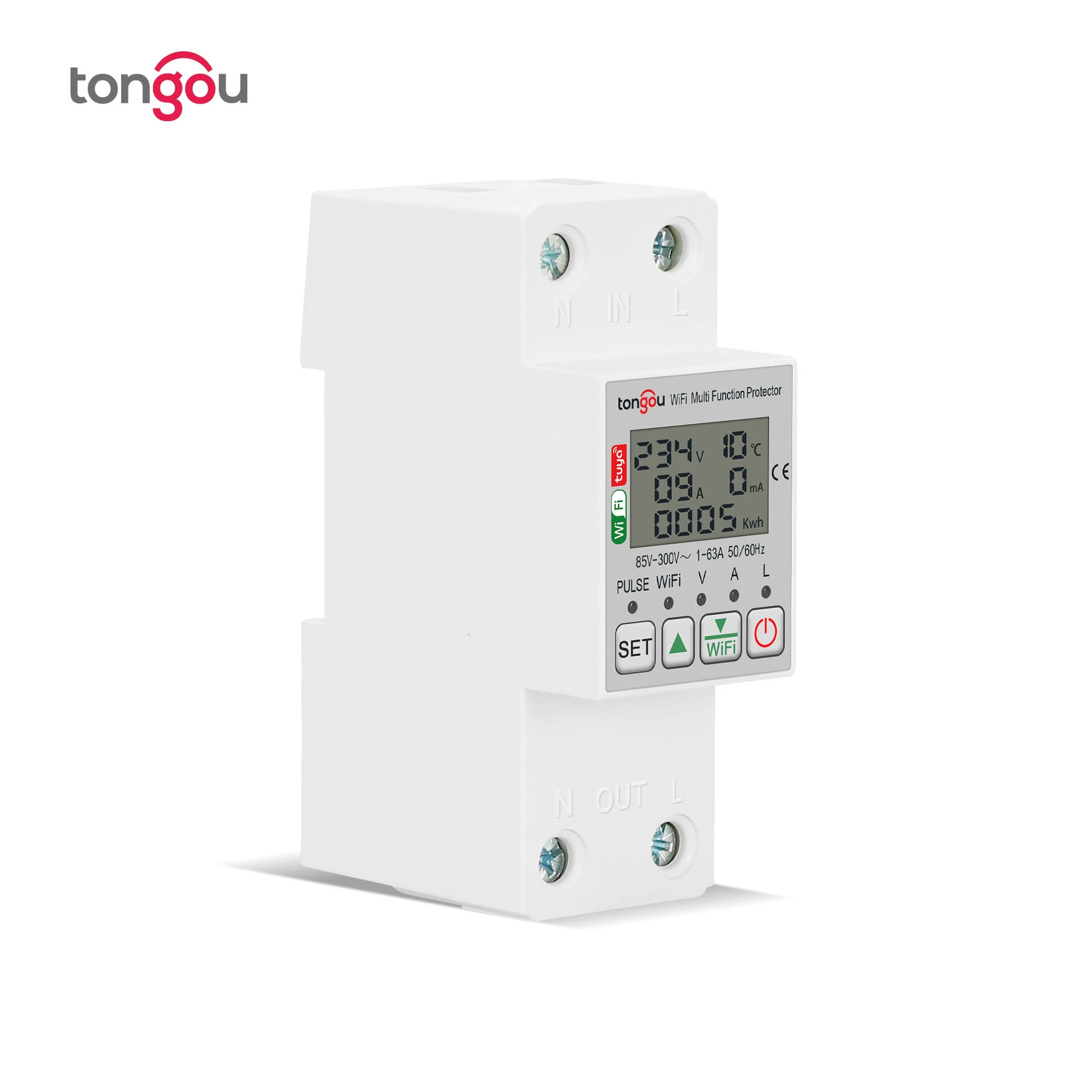 WiFi Smart Electric Meter for Home Use Enabled Remote Control Real-Time Display Adjustable Over and Under-voltage Protection Over-current and Leakage Protection Energy Efficient — view 2