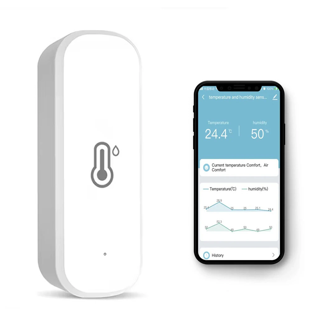 WiFi Temperature Humidity Tester Smart Home Integration Alexa Google Assistant Mobile App Control -10 to 60℃ 0-99% Humidity — WiFi