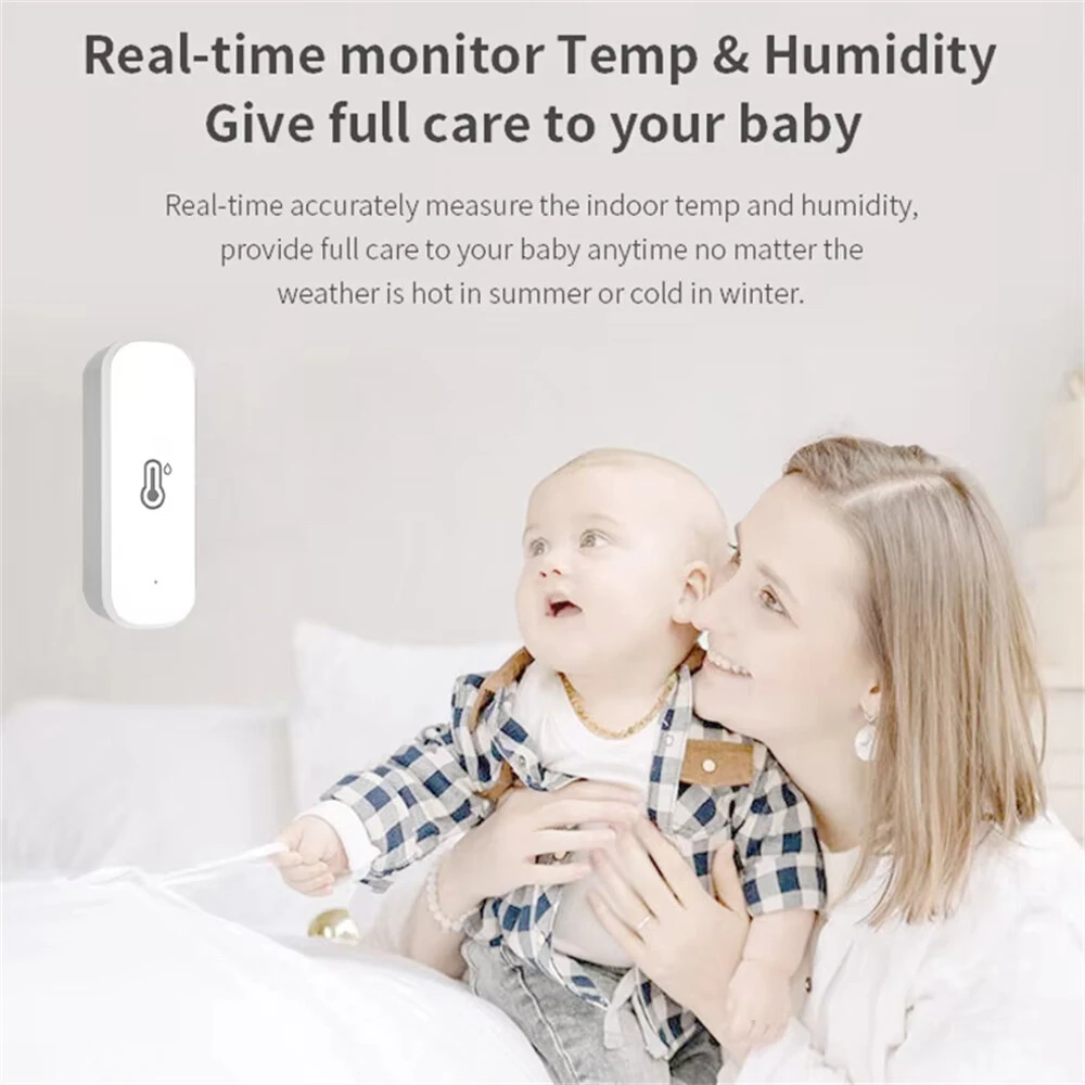 WiFi Temperature Humidity Tester Smart Home Integration Alexa Google Assistant Mobile App Control -10 to 60℃ 0-99% Humidity — view 6
