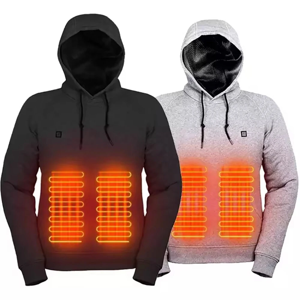 Winter Hooded Electric Heating Sweatshirt Heated Clothes for Men USB Heating Sweatshirt Warm Motorcycle Outdoor Clothing M/L/XL/XXL/XXXL/4XL