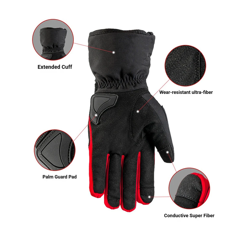 Winter Motorcycle Gloves Waterproof Touchscreen Thermal Protection Anti-Slip Riding Skiing Gloves — view 6