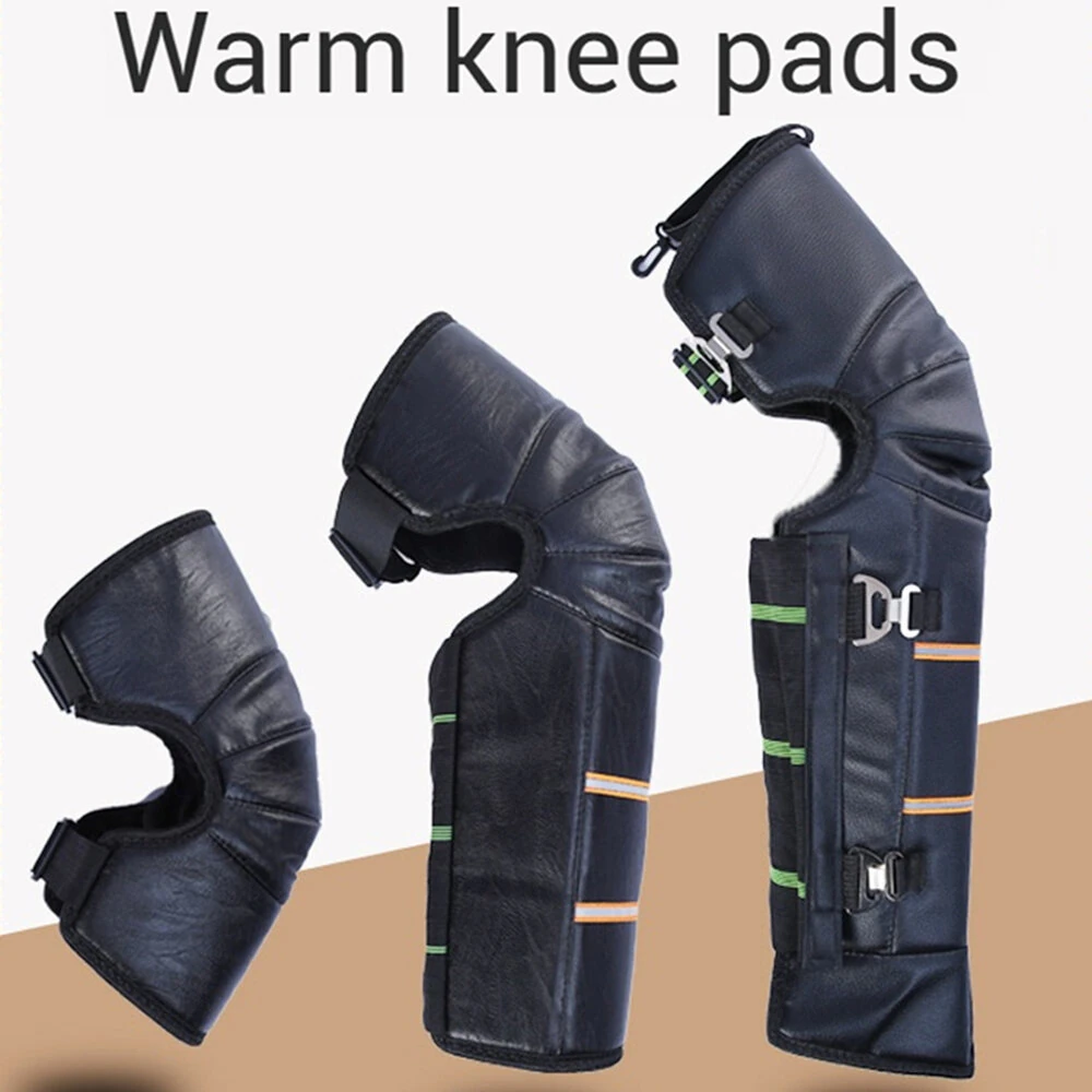 Winter Motorcycle Leggings Guard Warm Windproof Knee Pads Adjustable Strap Cycling Riding Thickened Leg Warmers — view 2