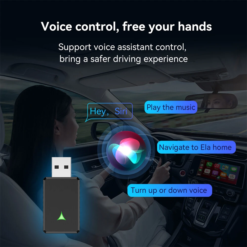 Wired to Wireless CarPlay 2 in 1 Mini Android Auto Adapter Smart Box Plug and Play Converter Automatic Connection OTA Update Universal — view 5