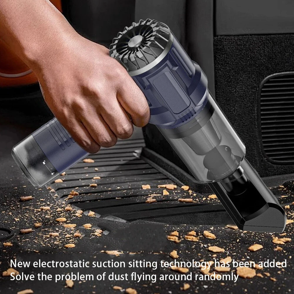 Wireless Handheld Car Vacuum Cleaner With Window Breaking Hammer Portable Home Desktop Dust Remover Power Tool — view 4