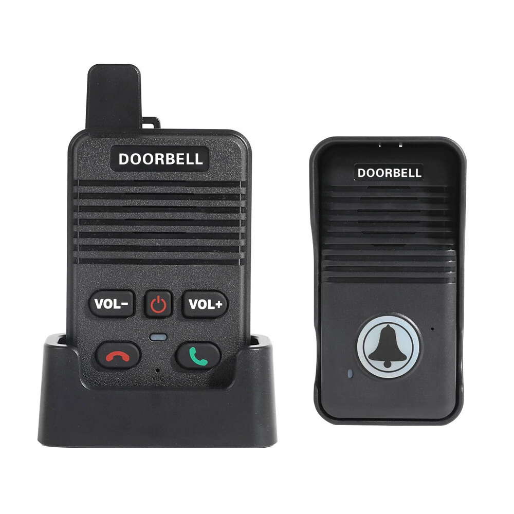 Wireless Intercom Doorbell System Long Range Two-Way Communication Rechargeable Battery Adjustable Volume Weather Resistant Easy Installation for Home Hospital Elderly Care CN Plug — Pricio