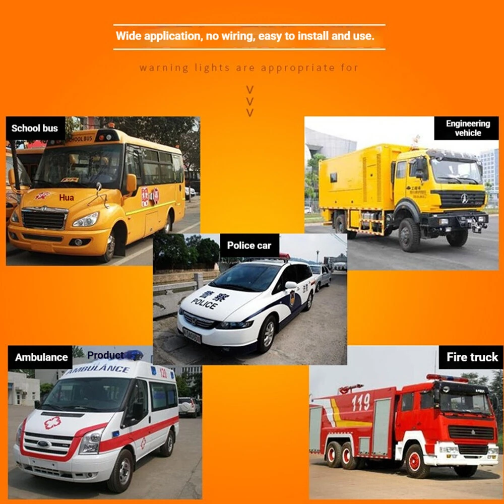 Wireless Remote Control LED Flash Warning Light High Visibility Strong Magnetic Mount Waterproof Signal Light — view 6