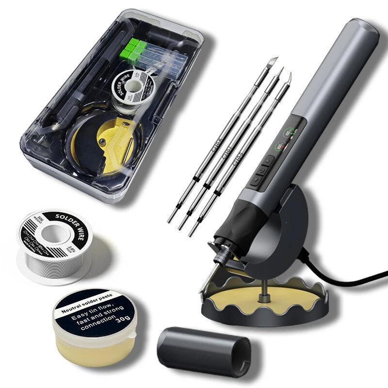 Wireless Soldering Iron 75W 1900mAh Battery LED Display Adjustable Temperature 180-480℃ Rapid Heating Welding Tool Type-C Rechargeable — view 2