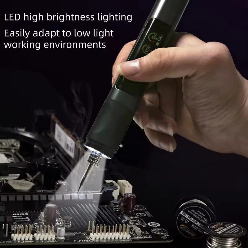 Wireless Soldering Iron 75W 1900mAh Battery LED Display Adjustable Temperature 180-480℃ Rapid Heating Welding Tool Type-C Rechargeable — view 6