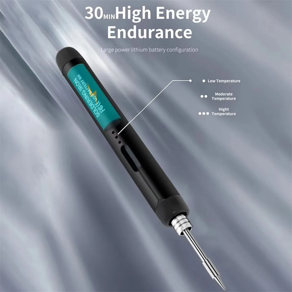 Wireless USB Soldering Iron 8W Adjustable Temperature 300-450°C Type-C Charging High-Capacity Battery Quick Heating Portable Soldering Tool with Accessories — view 10