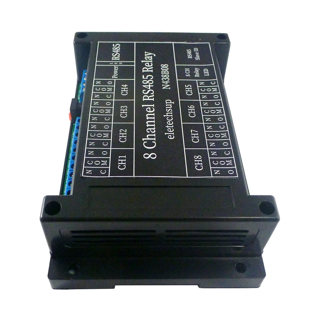 With TVS protected DC 12V 8Ch RS485 Relay Module Modbus RTU 03 06 16 Function Code DIN Shell Switch Board — view 3