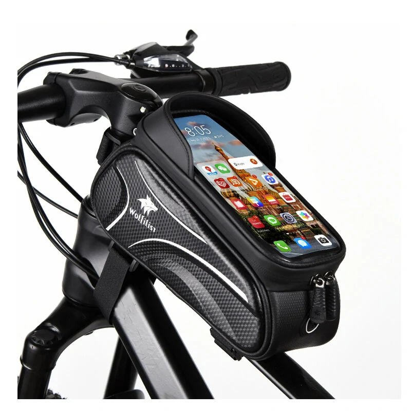 Wolfilist Bike Bag 2L Large Capacity Waterproof With Sun-Visor Rain Cover Phone Holder - Perfect Bicycle Equipment