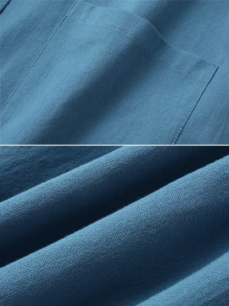Women 100% Cotton Solid Color Button Front Business Thin All-Match Blazer With Pocket — view 10