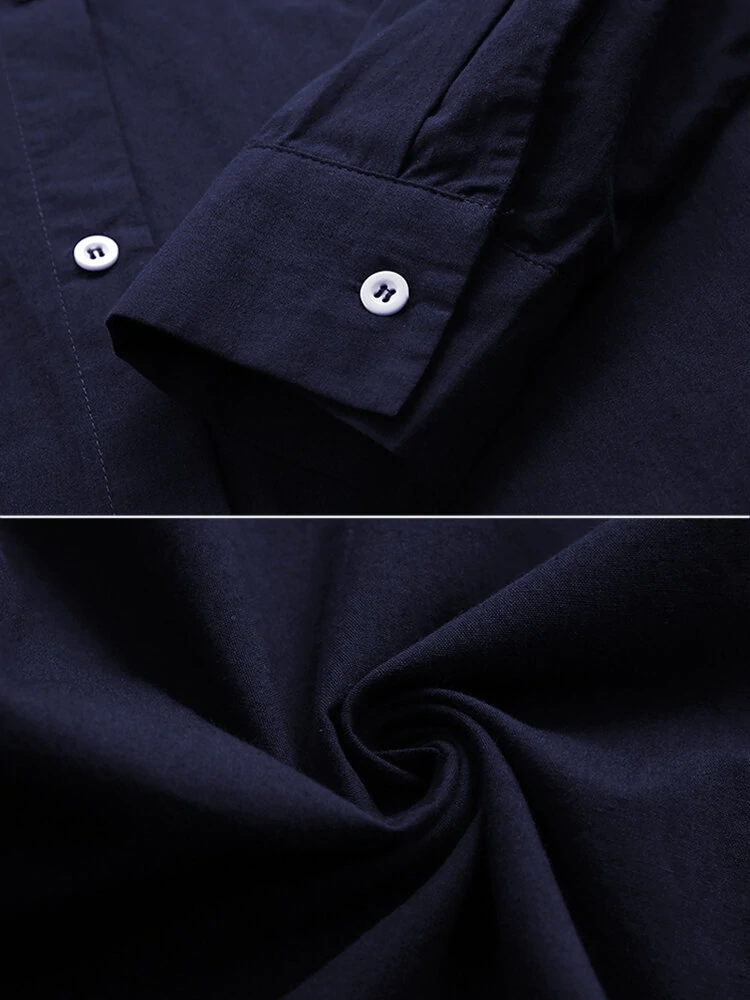 Women Daily Casual Cotton Irregular Hem Commute Loose Shirts — view 10