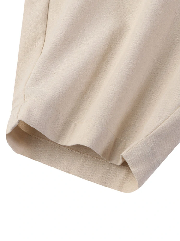 Women Loose 100% Cotton Ankle Length Solid Color Wide Legged Casual Pants — view 9